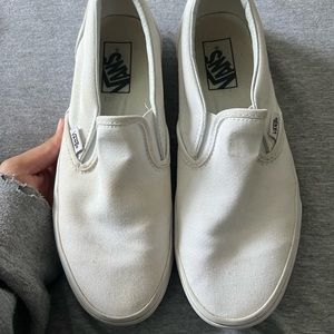 white slip on vans